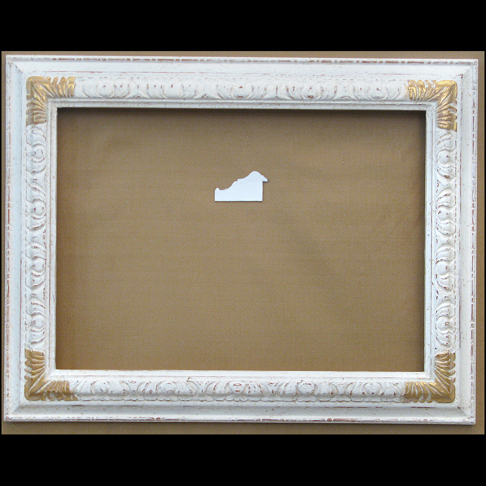 ART. 1491 CORNICE INTAGLIATA A MANO PROVENZALE BIANCO ORO FOGLIA